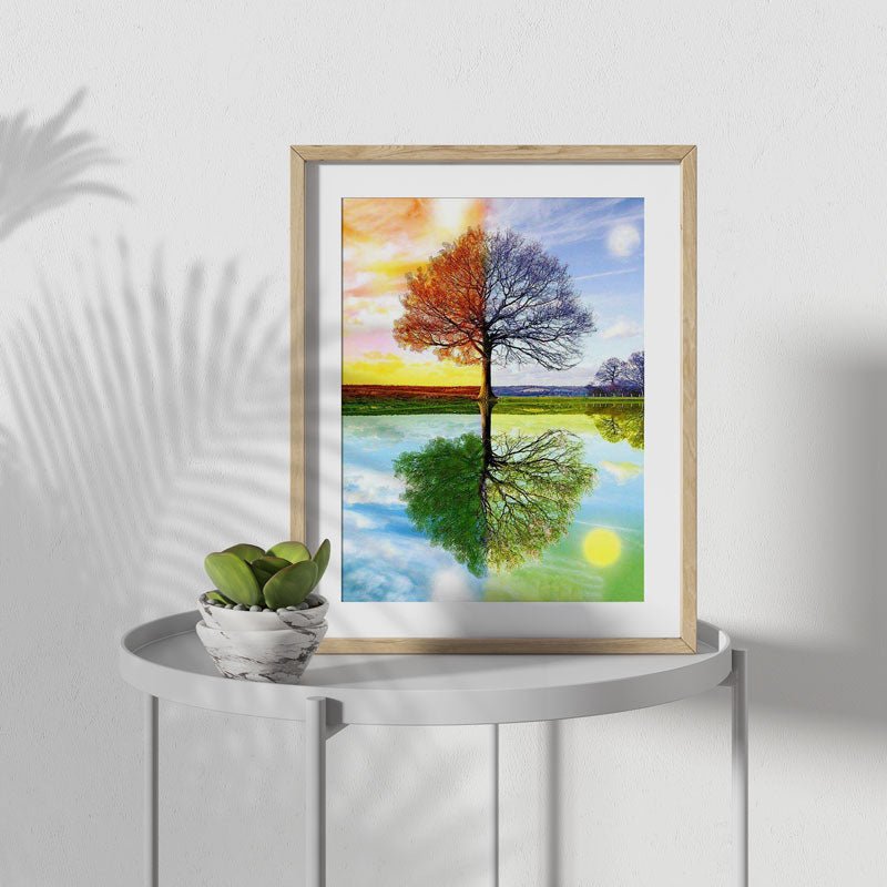 5D Diamond Painting Vier Jahreszeiten Baum - Unique-Diamond