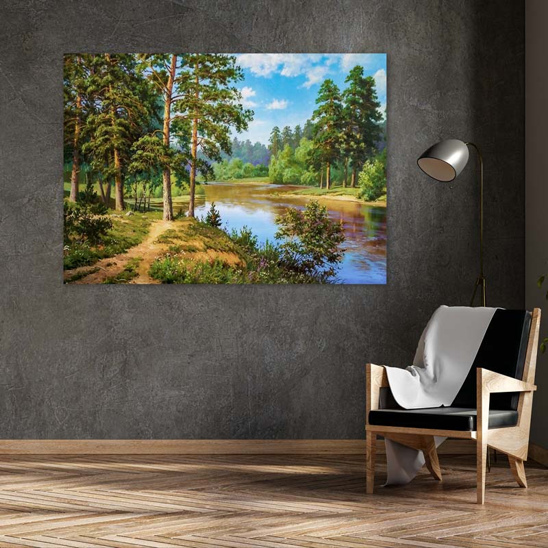 5D Diamond Painting Weg am Fluss - Unique-Diamond