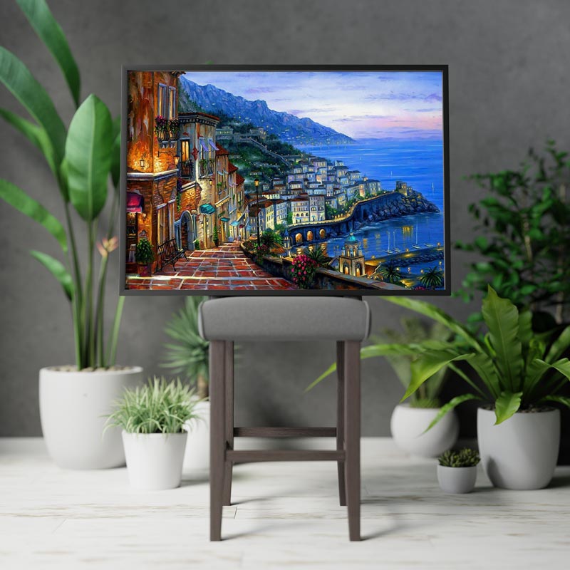 5D Diamond Painting Weg entlang der Küste - Unique-Diamond