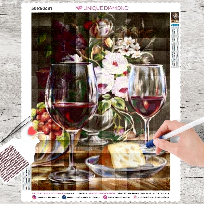 5D Diamond Painting Weingläser - Unique-Diamond