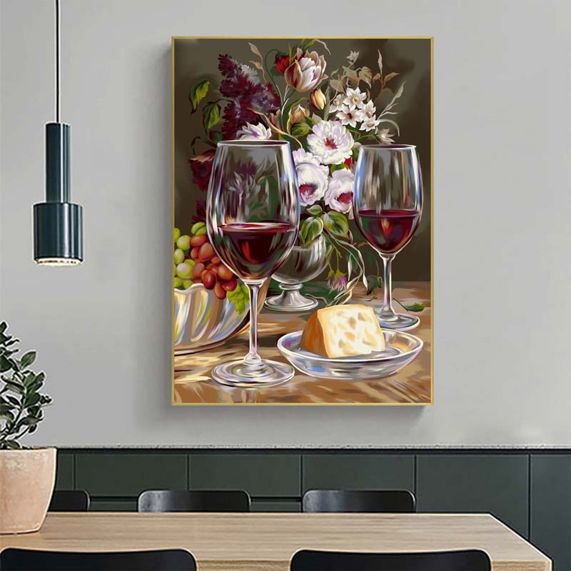 5D Diamond Painting Weingläser - Unique-Diamond