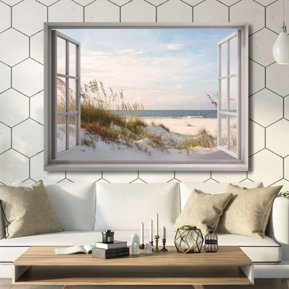 5D Diamond Painting XXL Fenster als Weg zum Strand - Unique-Diamond