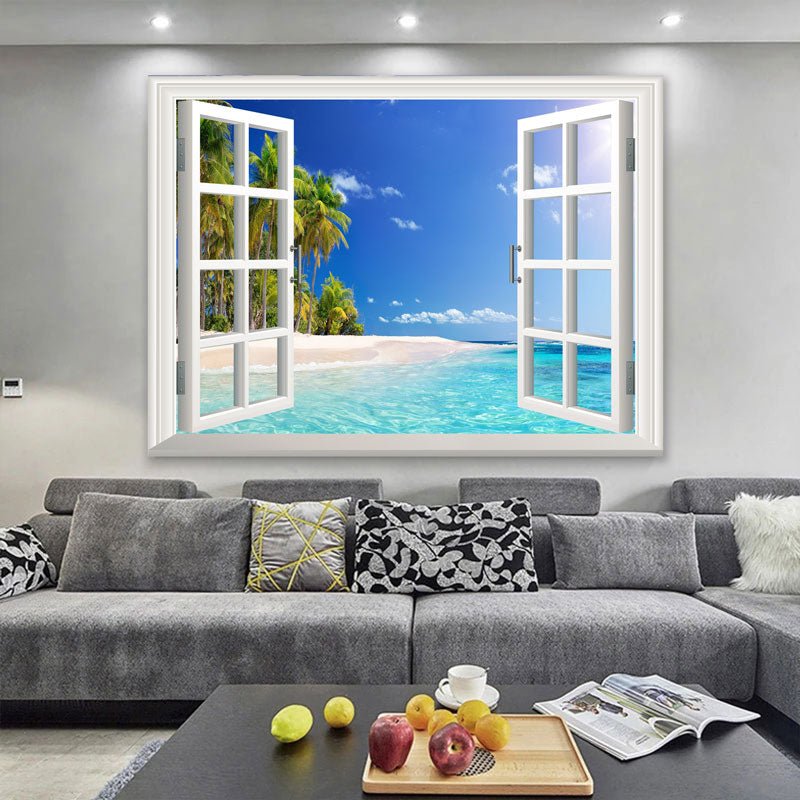 5D Diamond Painting XXL Fenster mit blick auf Meer - Unique-Diamond