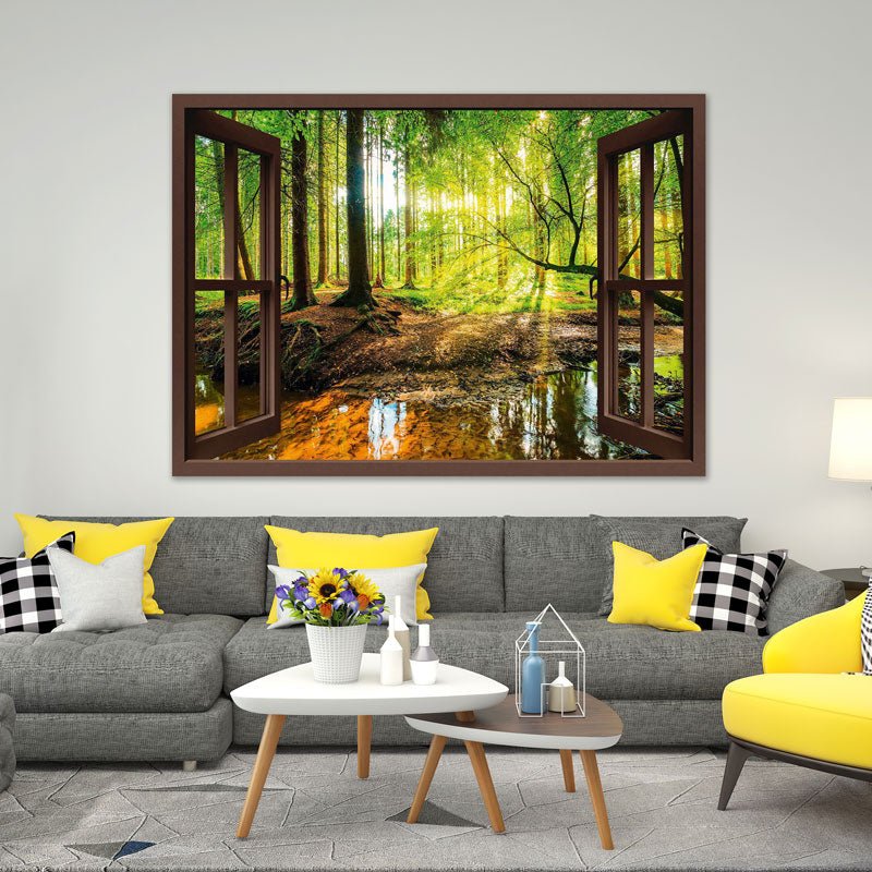 5D Diamond Painting XXL Fenster mit Waldblick - Unique-Diamond