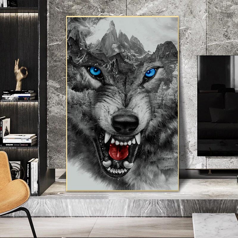 5D Diamond Painting XXL Wolf Gebirge - Unique-Diamond