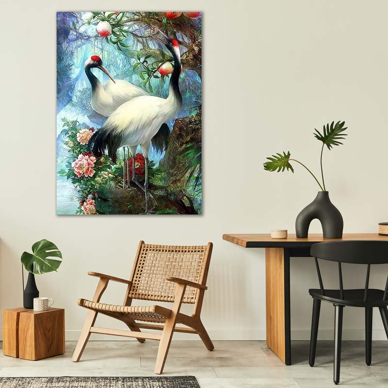 5D Diamond Painting Zwei Kraniche Vogel des Glücks - Unique-Diamond