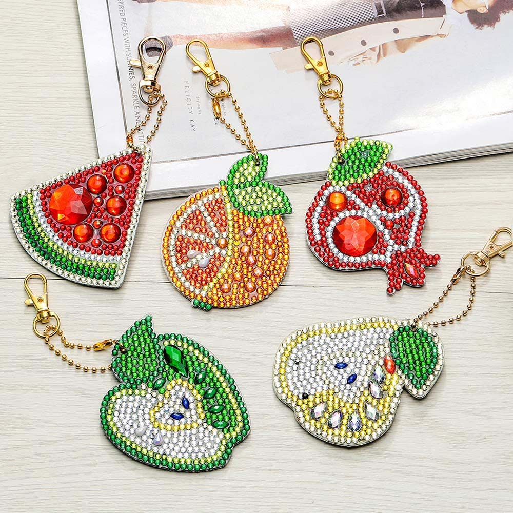 Diamond Painting Anhänger Obst 5st Set, Unique-Diamond