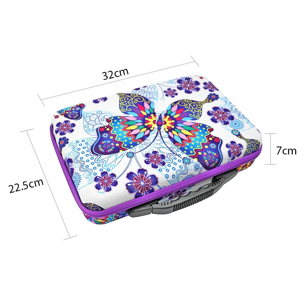 Diamond Painting Koffer Schmetterling mit 60 Fächer + Zubehör, Unique-Diamond
