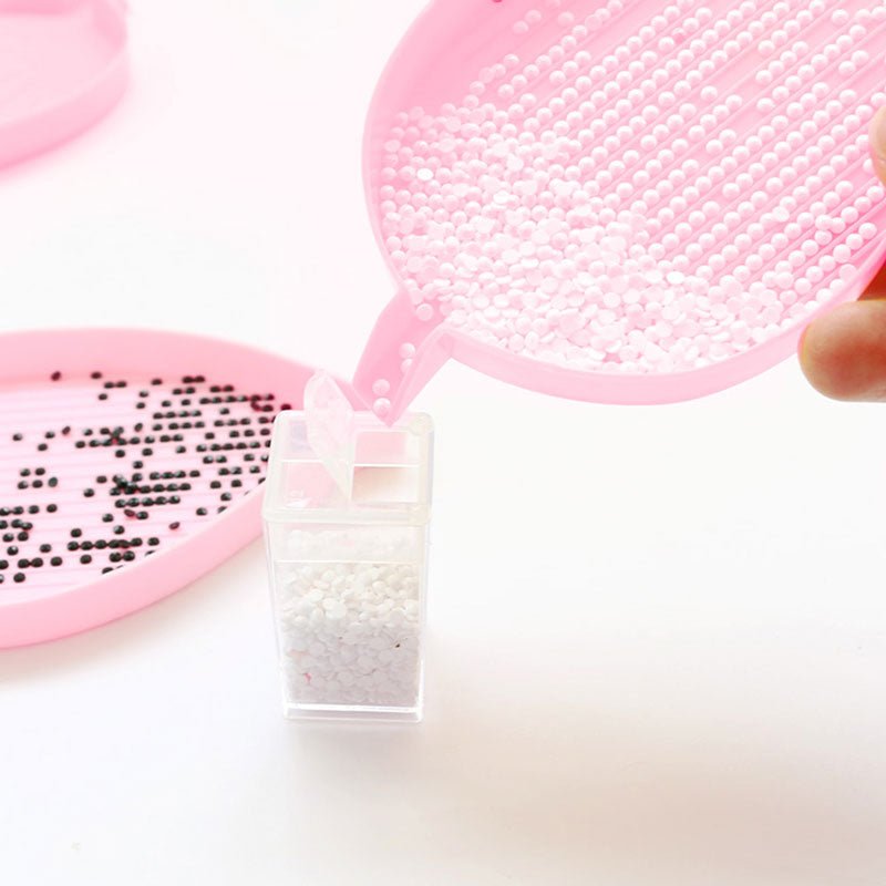 Diamond Painting 1 Paar Organisationsfächer Blattdesign Pink Zubehör - Unique-Diamond