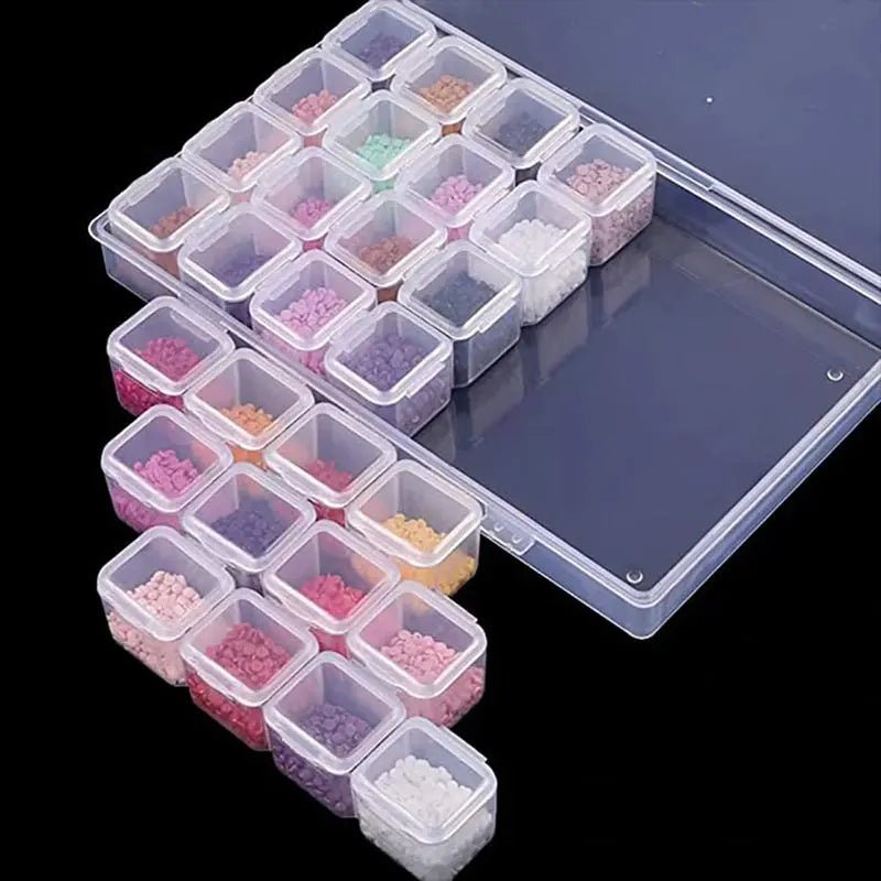 Diamond Painting L Aufbewahrungsbox mit 28 Fächer Zubehör - Unique-Diamond