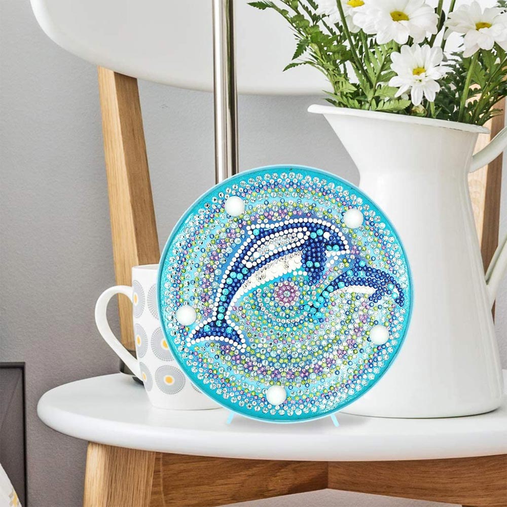 Diamond Painting LED Lampe Delfine - Unique-Diamond
