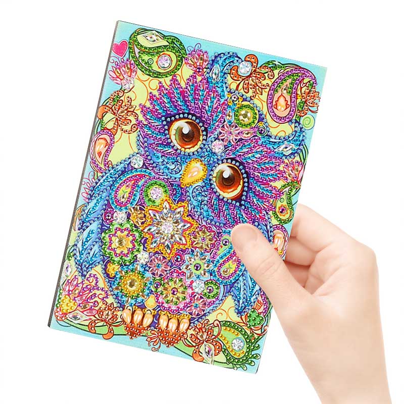 Diamond Painting Notizbuch Eule - Unique-Diamond