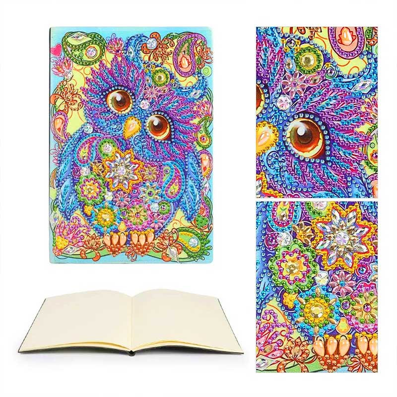 Diamond Painting Notizbuch Eule - Unique-Diamond