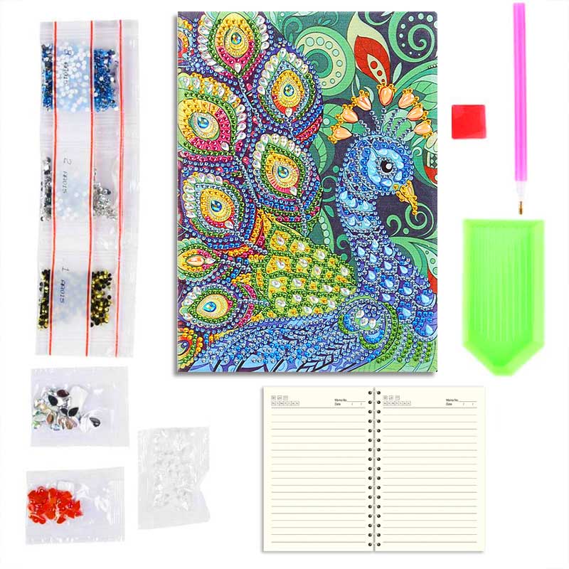 Diamond Painting Notizbuch Pfau - Unique-Diamond