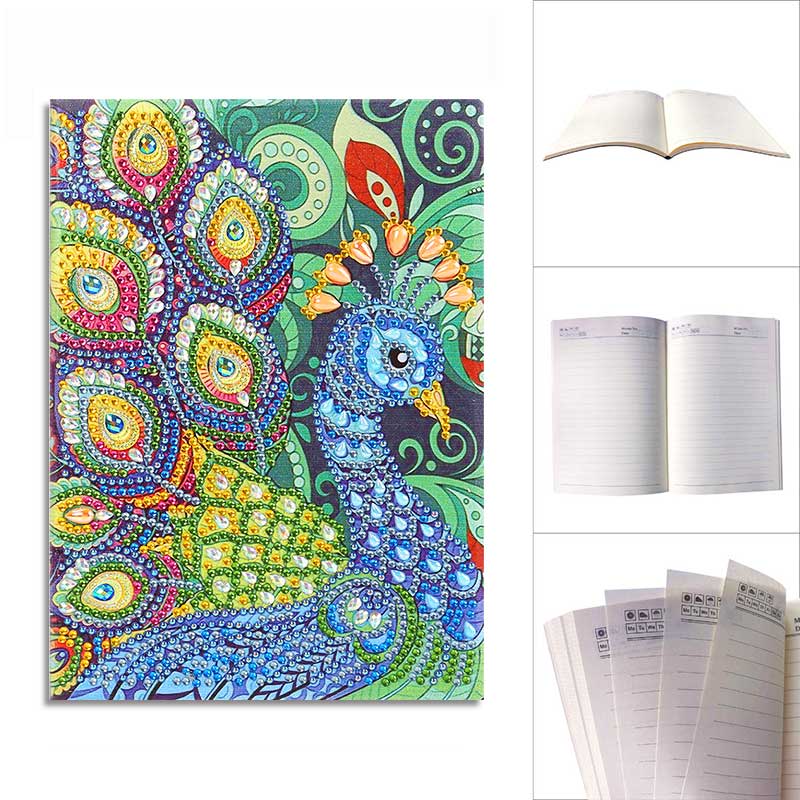 Diamond Painting Notizbuch Pfau - Unique-Diamond
